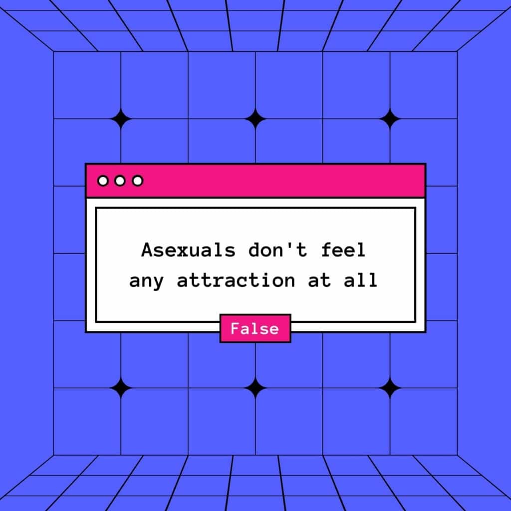 Asexuality means not feeling any attraction at all